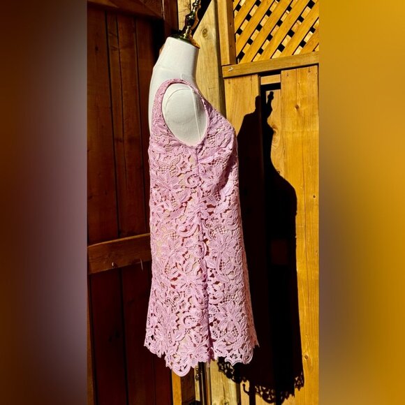 🆕 SELF PORTRAIT 🧿 NWOT Floral Lace Mini Shift Dress, Sz US 4 / UK 8 - Picture 8 of 16